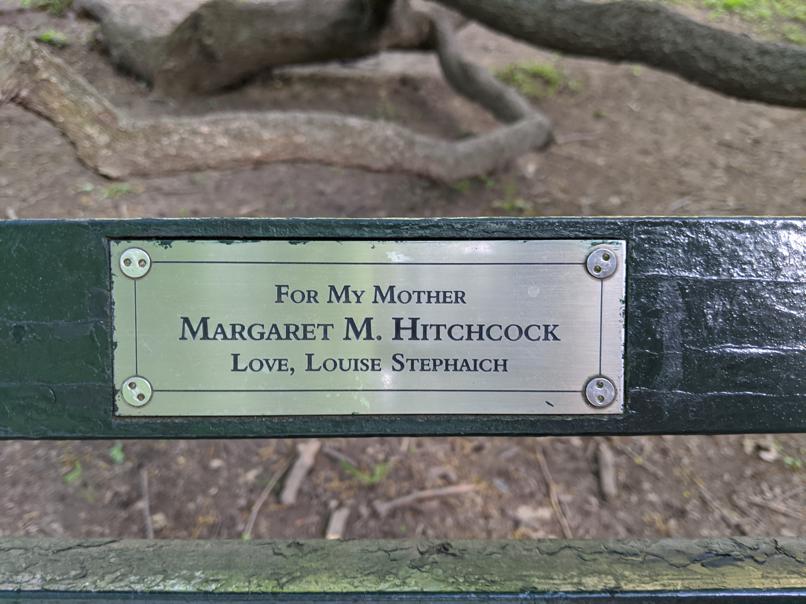 I saw this bench in Central Park