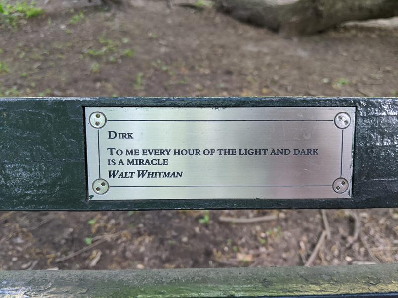 I saw this bench in Central Park