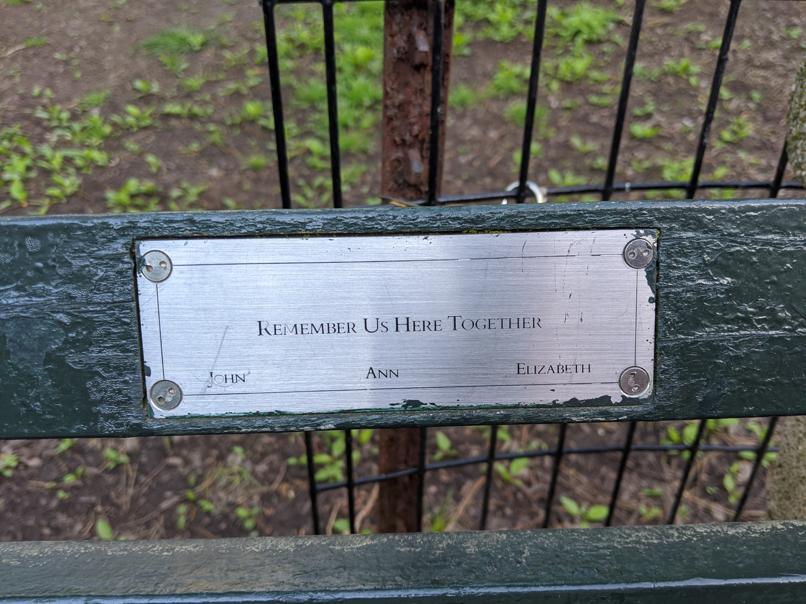 I saw this bench in Central Park