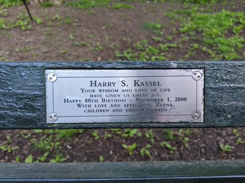 I saw this bench in Central Park