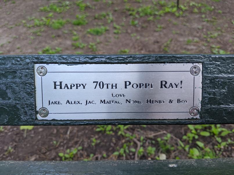 I saw this bench in Central Park