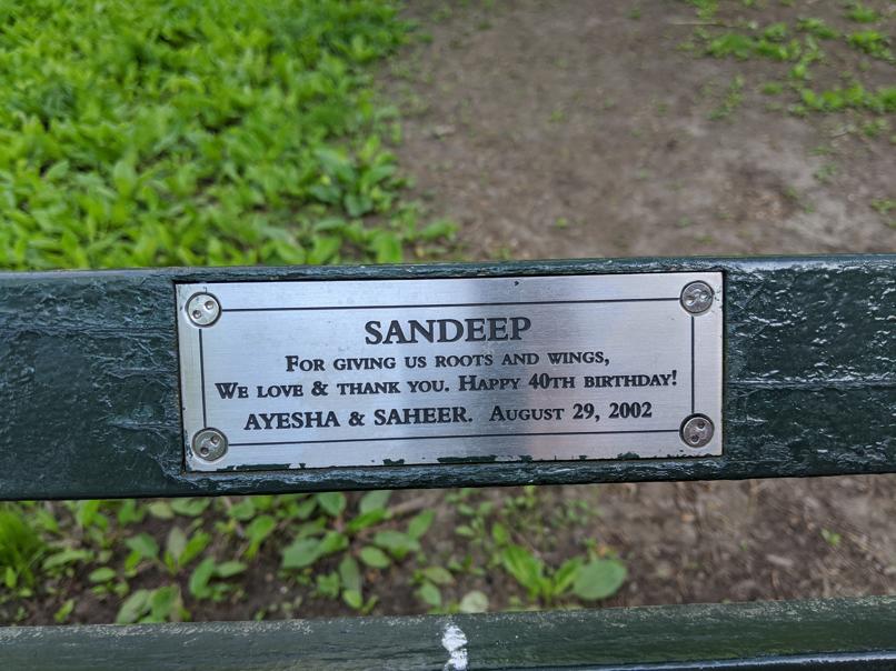 I saw this bench in Central Park