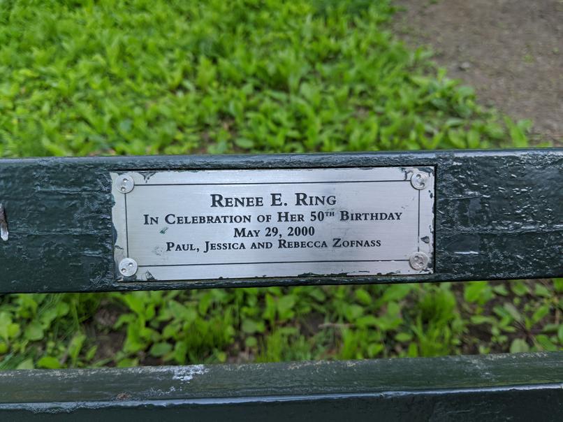 I saw this bench in Central Park