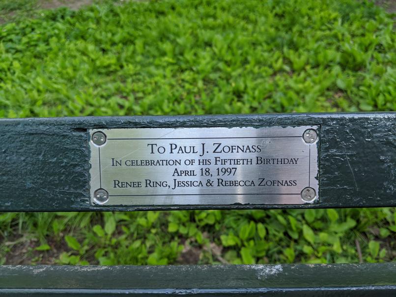 I saw this bench in Central Park