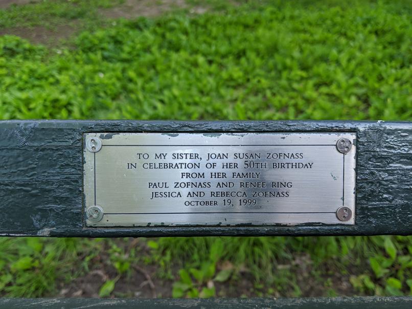 I saw this bench in Central Park