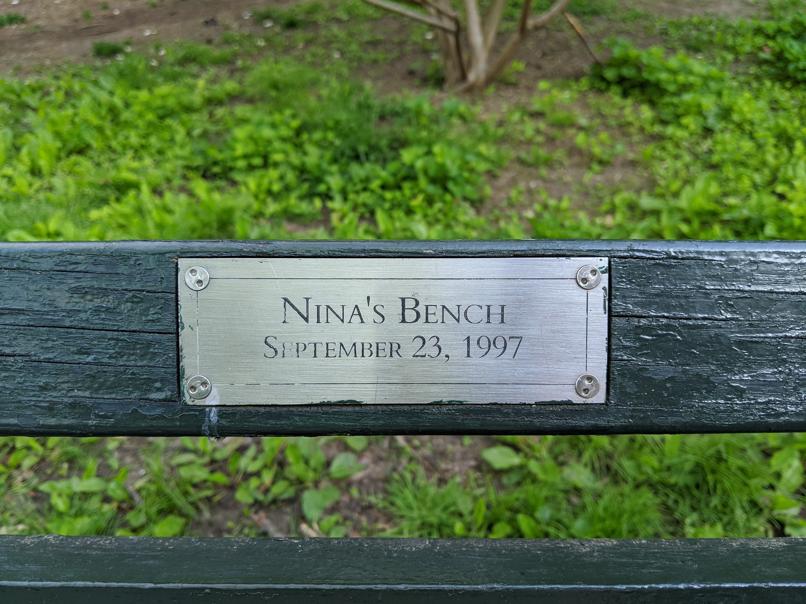 I saw this bench in Central Park