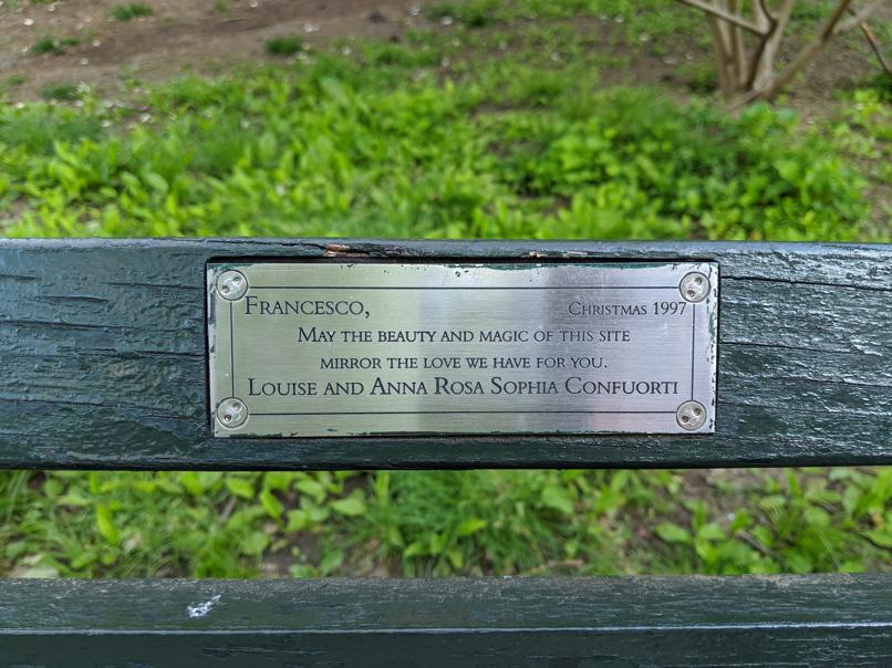 I saw this bench in Central Park