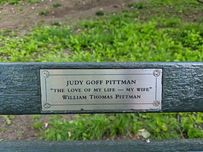 I saw this bench in Central Park