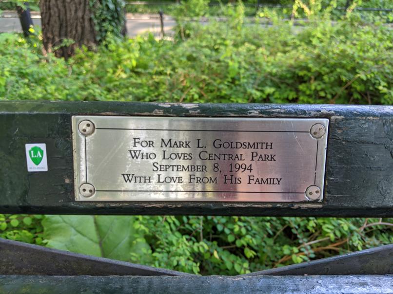 I saw this bench in Central Park