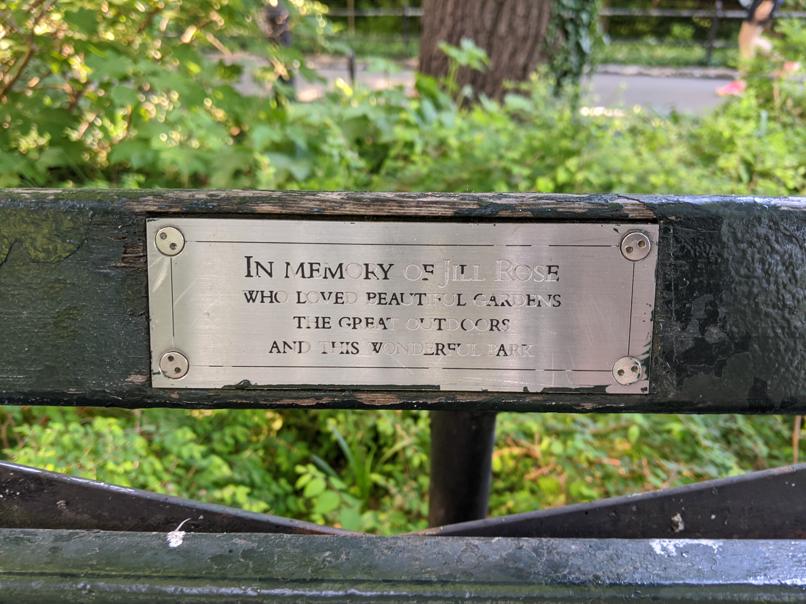 I saw this bench in Central Park