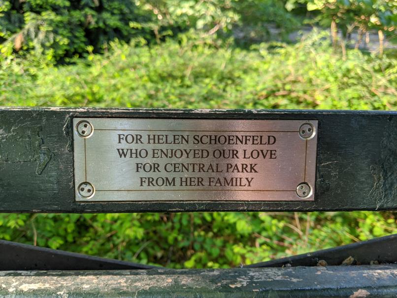 I saw this bench in Central Park