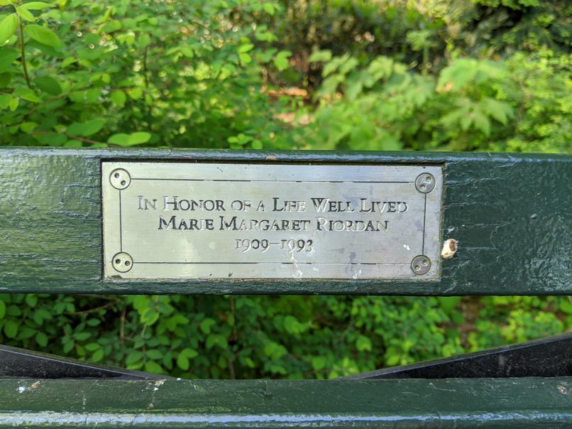 I saw this bench in Central Park