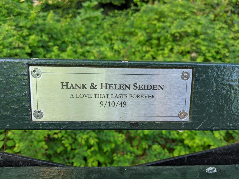 I saw this bench in Central Park