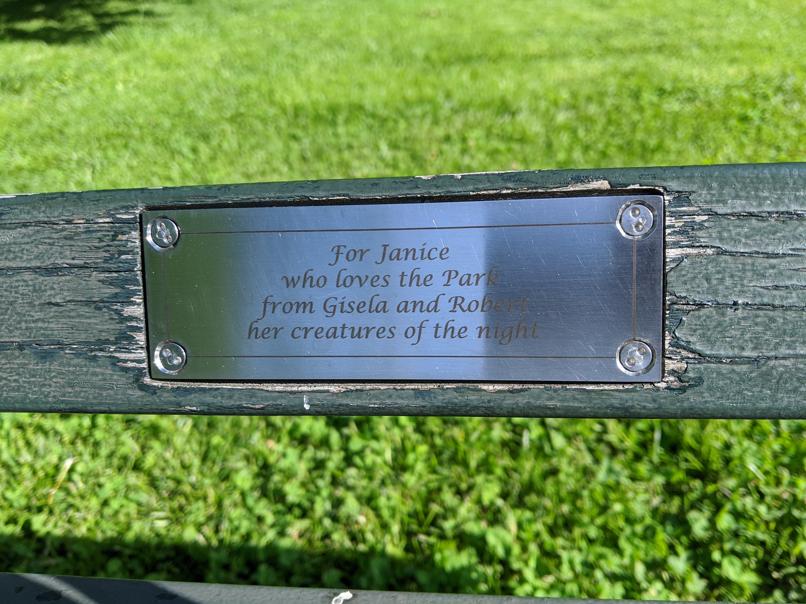 I saw this bench in Central Park