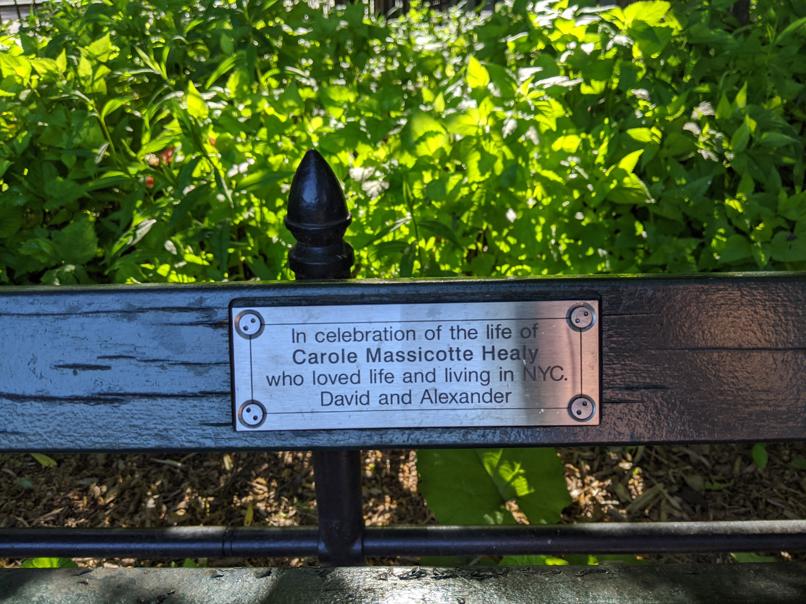 I saw this bench in Central Park