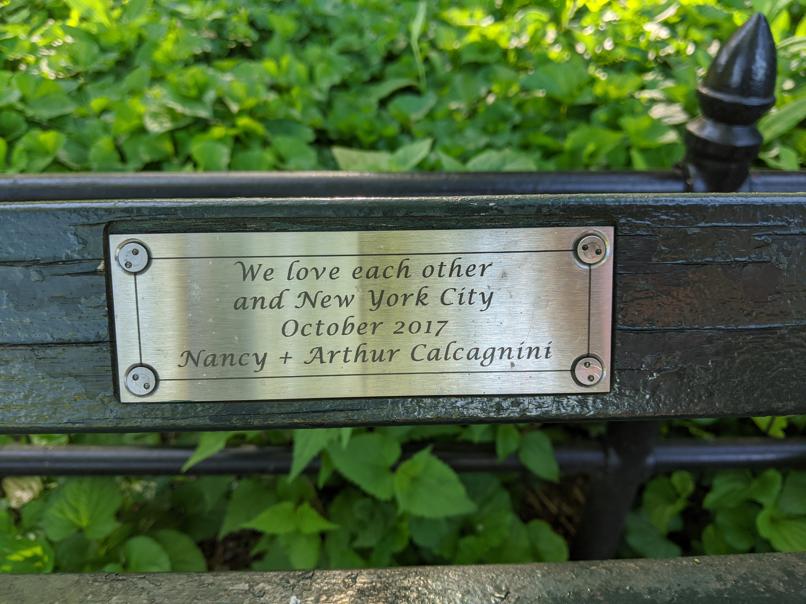 I saw this bench in Central Park