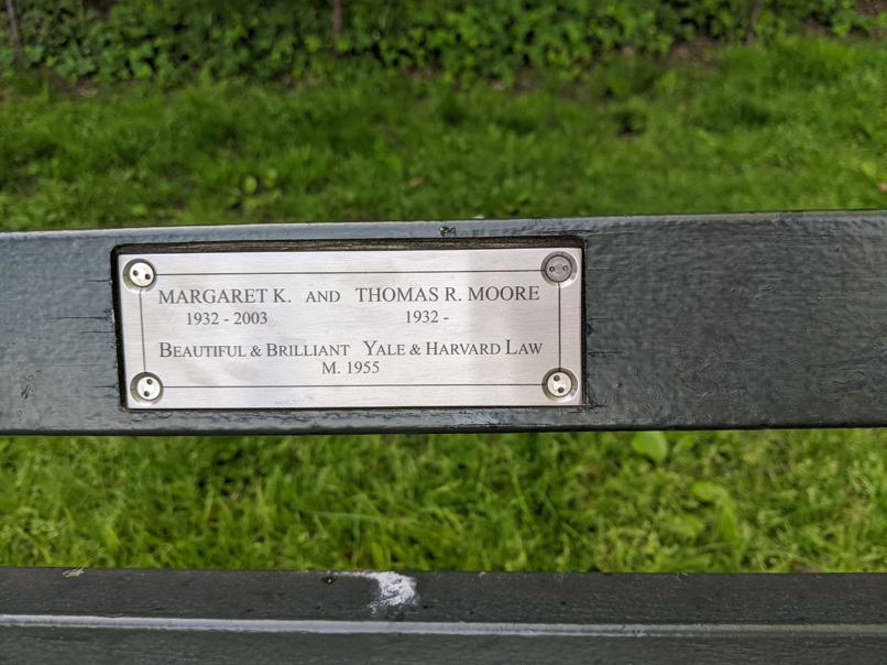 I saw this bench in Central Park