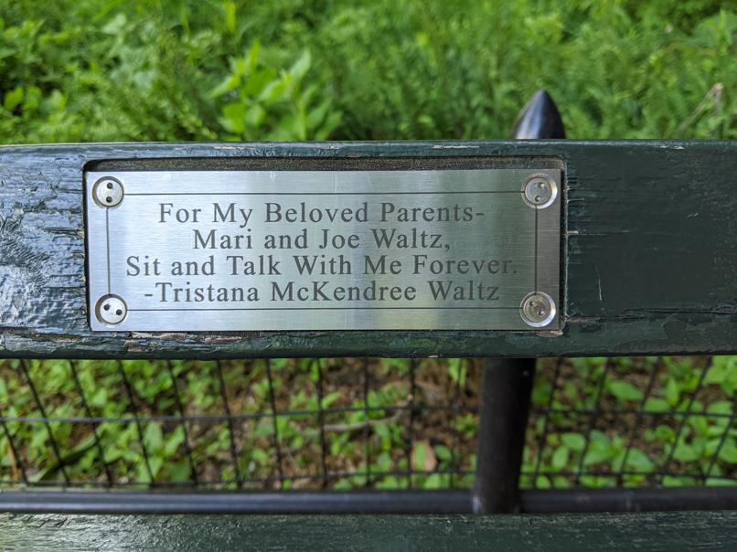 I saw this bench in Central Park