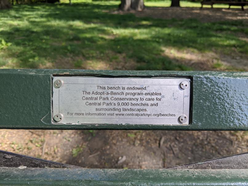 I saw this bench in Central Park