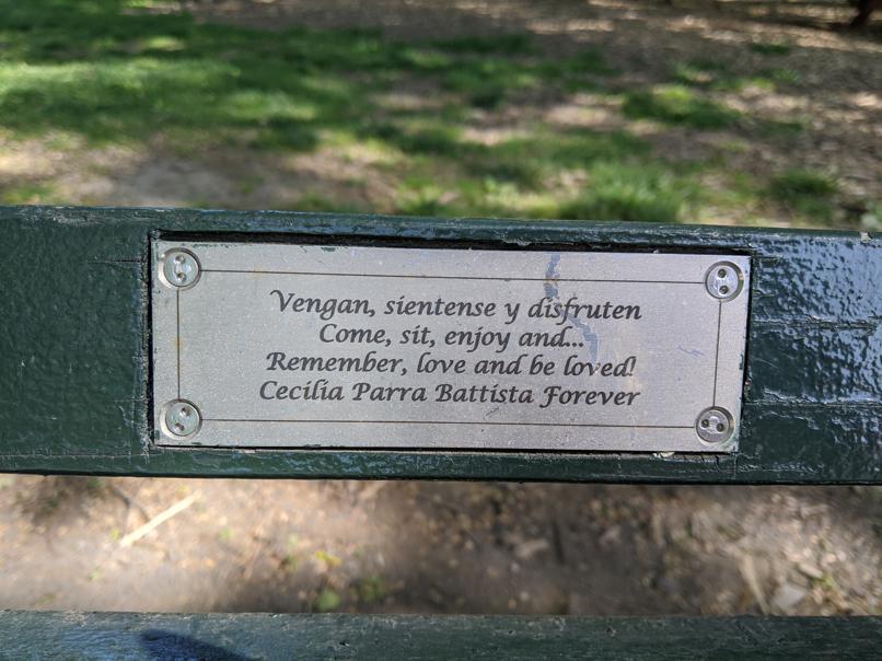 I saw this bench in Central Park