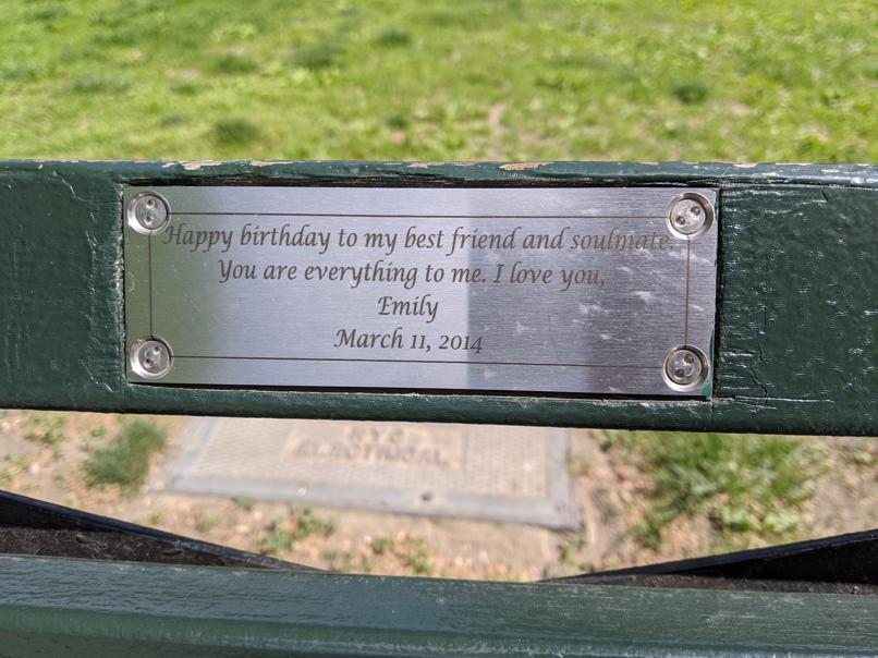 I saw this bench in Central Park