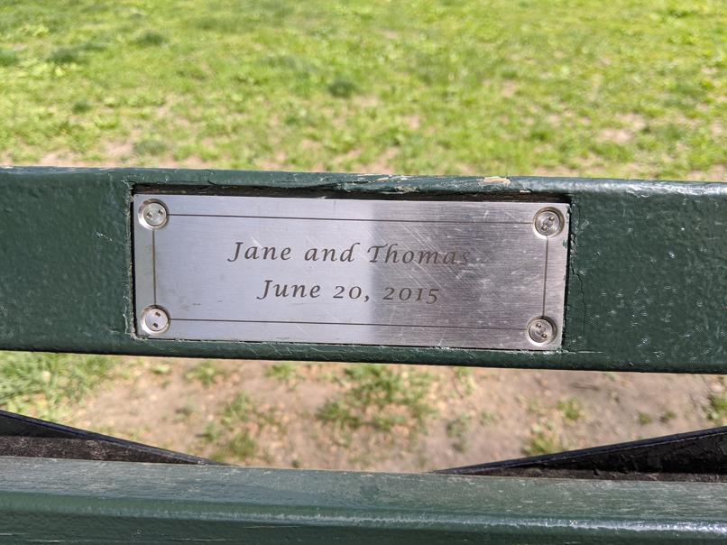 I saw this bench in Central Park