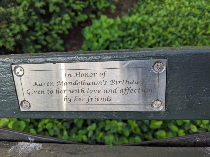 I saw this bench in Central Park