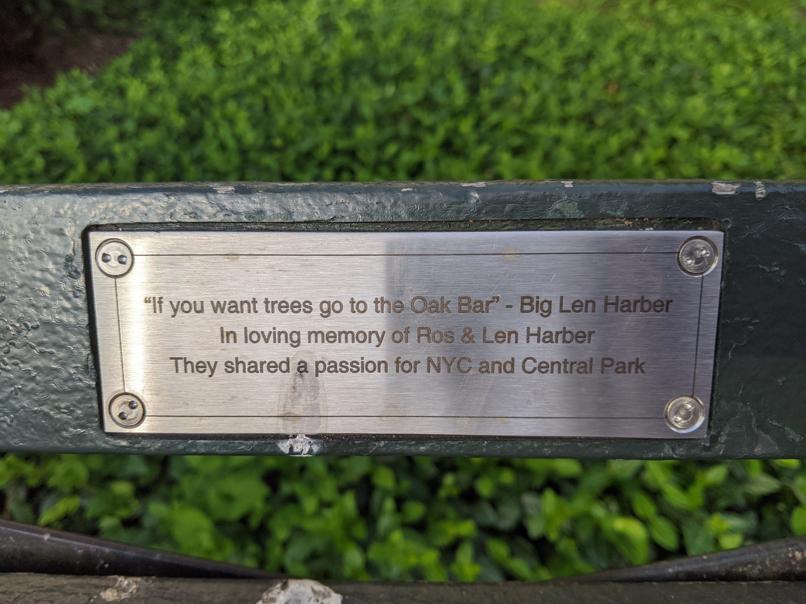 I saw this bench in Central Park