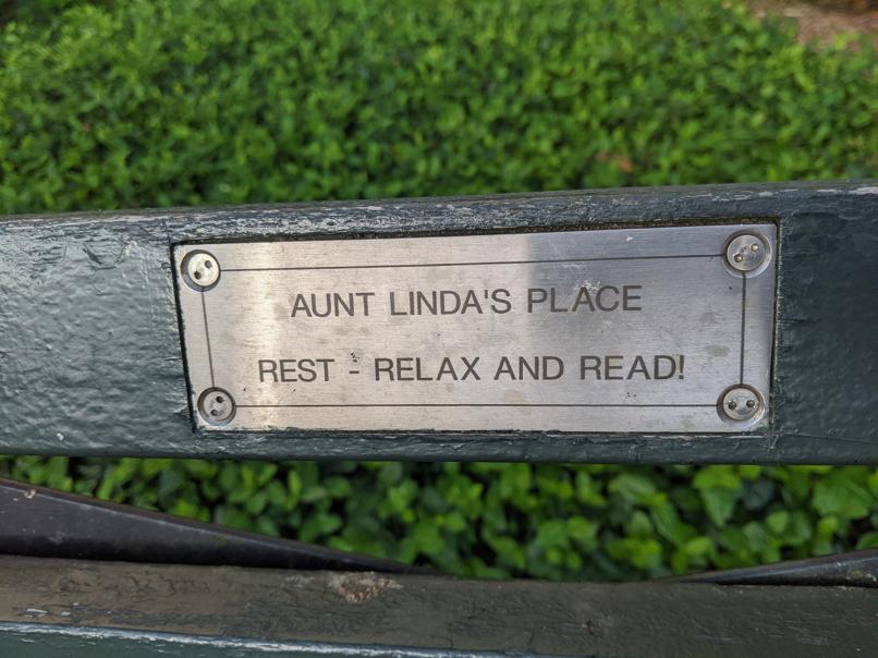 I saw this bench in Central Park