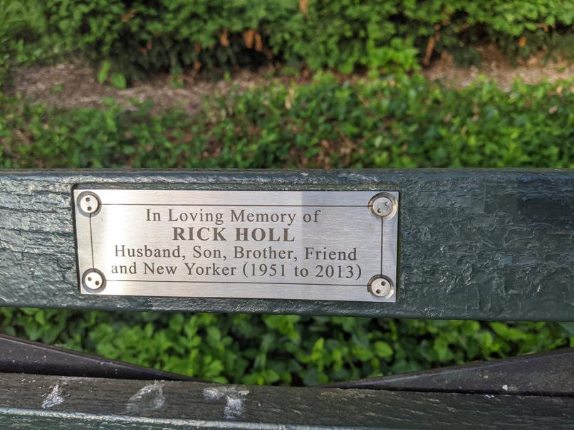 I saw this bench in Central Park