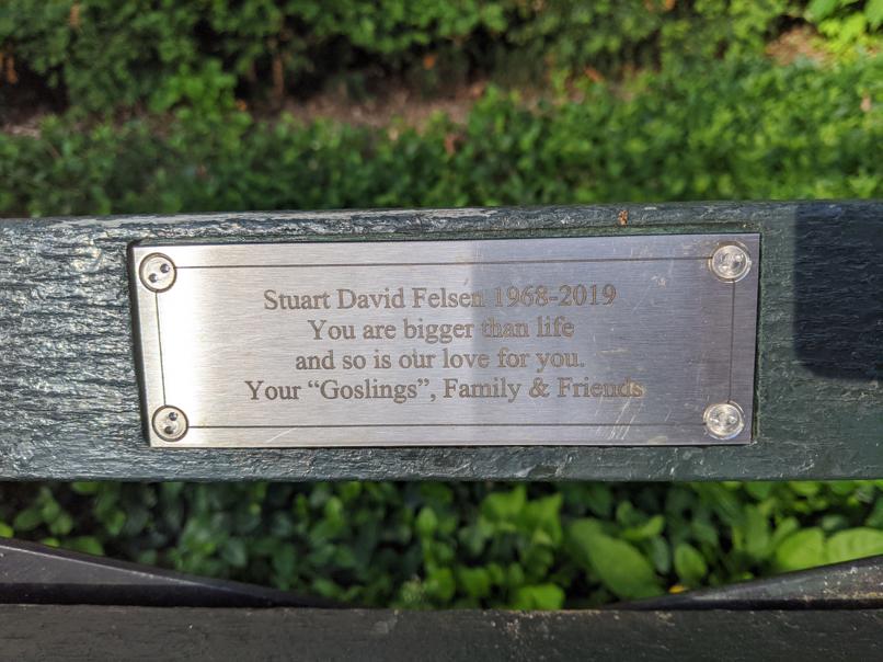 I saw this bench in Central Park