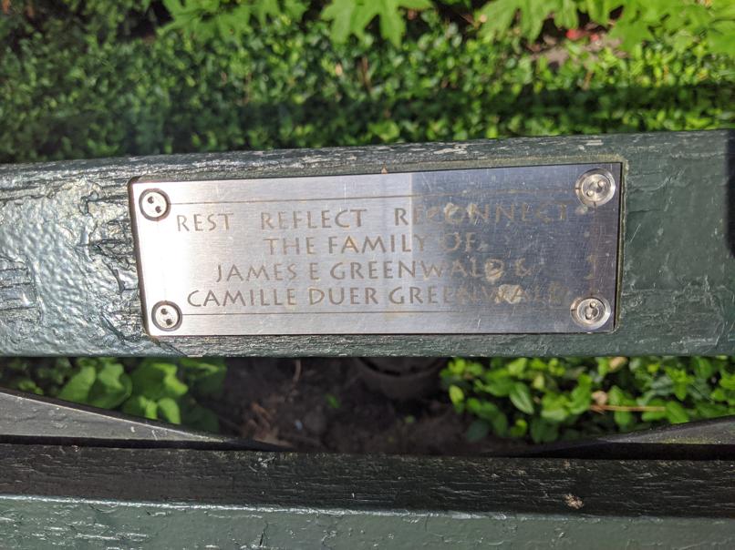 I saw this bench in Central Park