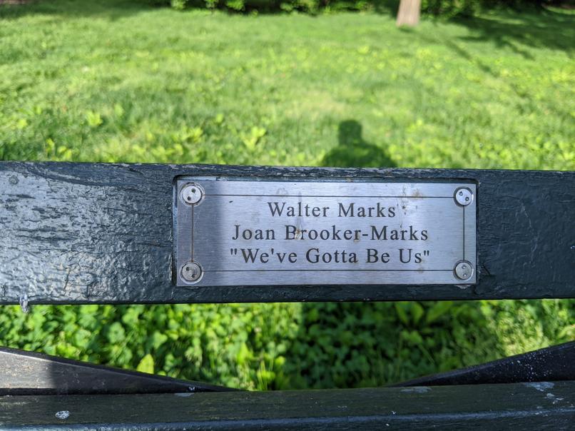 I saw this bench in Central Park