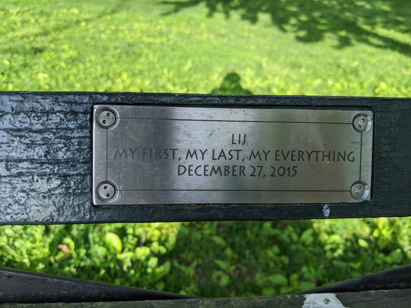 I saw this bench in Central Park