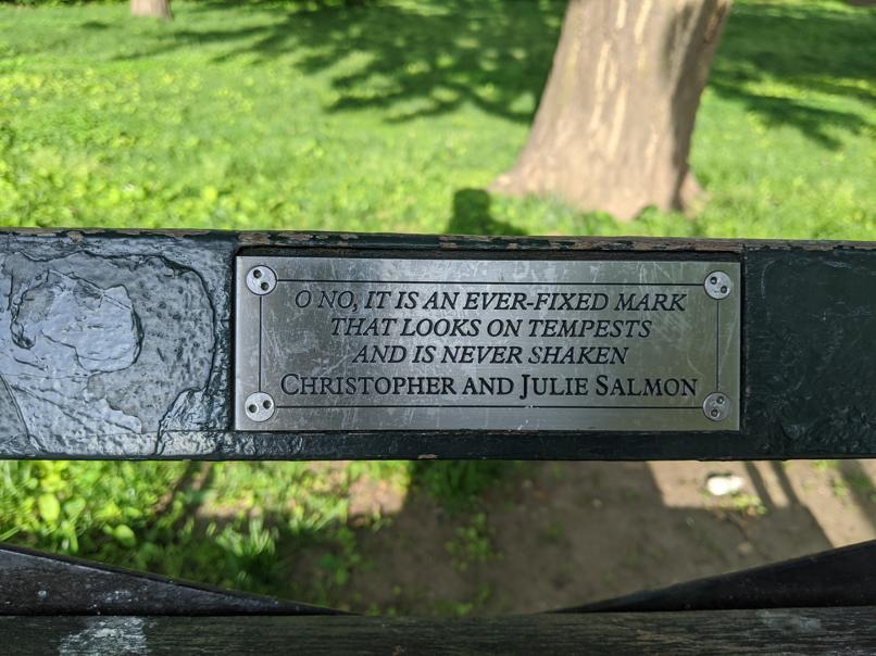 I saw this bench in Central Park