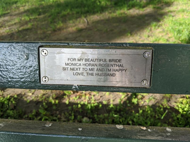 I saw this bench in Central Park