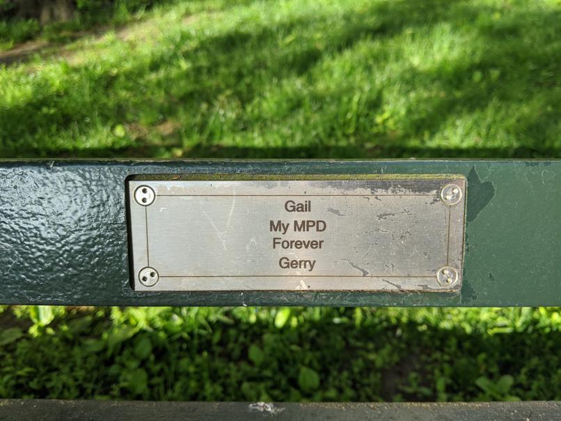 I saw this bench in Central Park