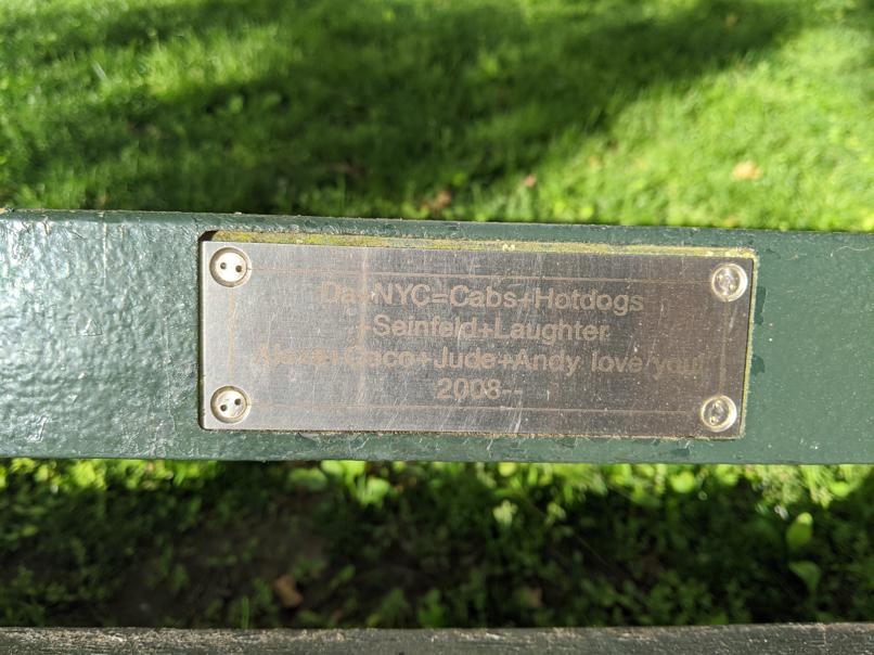 I saw this bench in Central Park