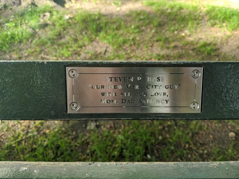 I saw this bench in Central Park