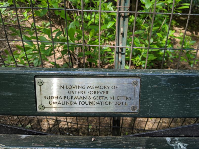 I saw this bench in Central Park