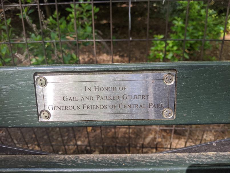 I saw this bench in Central Park