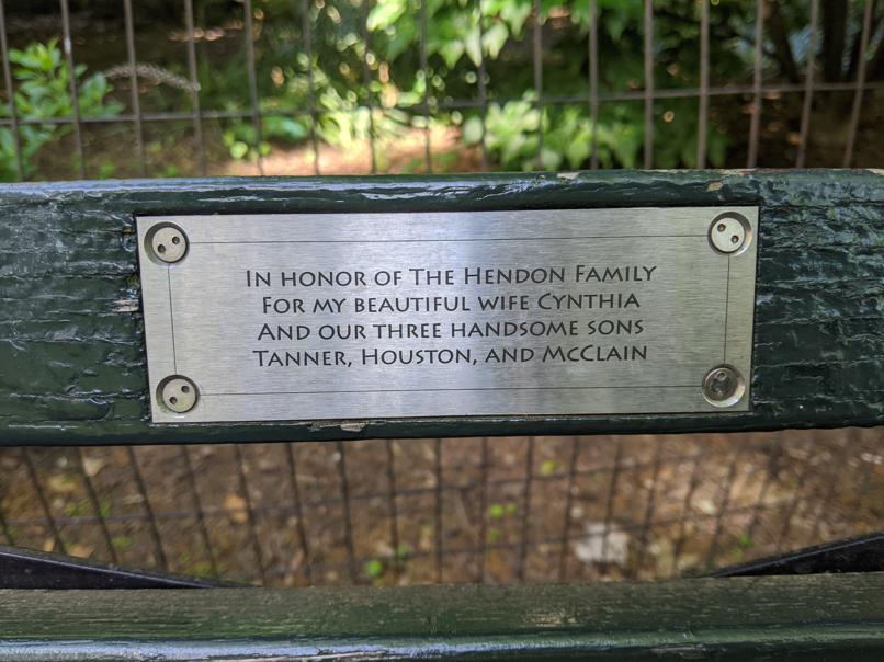 I saw this bench in Central Park