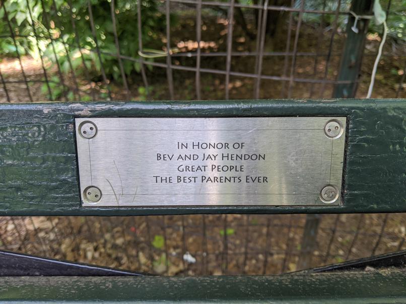 I saw this bench in Central Park