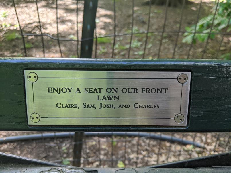 I saw this bench in Central Park