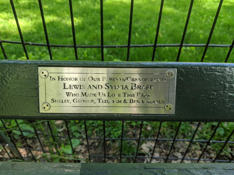 I saw this bench in Central Park