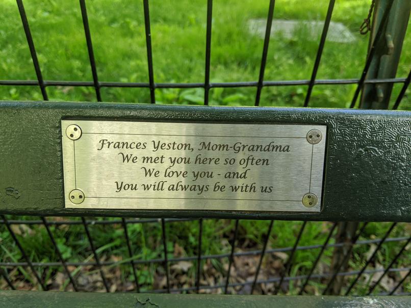 I saw this bench in Central Park