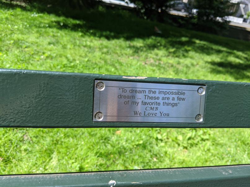 I saw this bench in Central Park