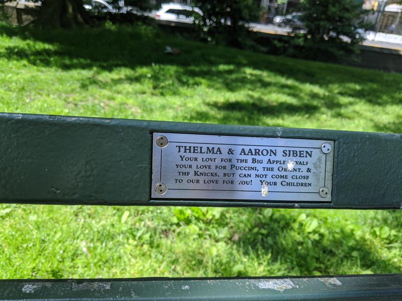 I saw this bench in Central Park