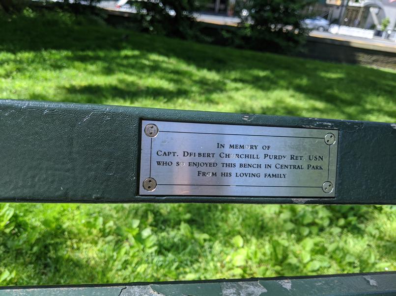 I saw this bench in Central Park