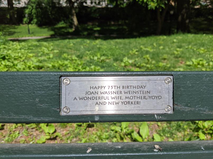 I saw this bench in Central Park